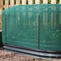Outsunny Galvanized Raised Garden Bed with Crop Cage and Watering System, 6' x 3' Outdoor Planter Box, Dark Grey(m-11)