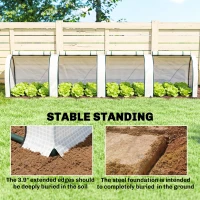 Outsunny 13' L x 3' W x 2.5' H Portable Tunneled Greenhouse with 4 Zippered Doors, Water/UV Fighting PE Cover, White(m-5)