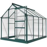 Outsunny 6.2' x 8.3' x 6.6' Clear Polycarbonate Greenhouse, Large Walk-In Green House w/ Slide Door(m-13)
