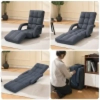 Swivel Gaming Chair with Adjustable Footrest, Ideal Floor Lounger for Living Room, Bedroom, or Gaming Setup, 20.5"L x 39.5"W x 26"H, Gray(m-9)