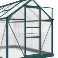 Outsunny 6.2' x 8.3' x 6.6' Clear Polycarbonate Greenhouse, Large Walk-In Green House w/ Slide Door(m-12)