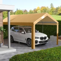 Outsunny 10 x 20ft Carport Roof, UV Resistant Canopy Replacement, Fits 84C-378V00 and 84C-206 Series, Beige(m-2)