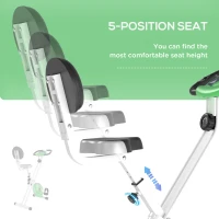 Soozier Foldable Indoor Stationary Bike with 8 Levels of Magnetic Resistance, Exercise Bike for Cardio Workout, Green(m-5)