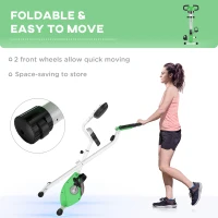 Soozier Foldable Indoor Stationary Bike with 8 Levels of Magnetic Resistance, Exercise Bike for Cardio Workout, Green(m-7)