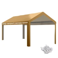 Outsunny 10 x 20ft Carport Roof, UV Resistant Canopy Replacement, Fits 84C-378V00 and 84C-206 Series, Beige(m-1)