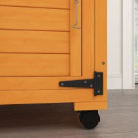 PawHut 2PCs Wooden Catio with Waterproof Roof, Resting Box, Wheels, Orange(m-9)