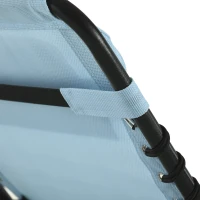 Outsunny Set of 2 Folding Chaise Lounge Chairs, Outdoor Sun Tanning Chairs with Reclining Back, Light Blue(m-9)