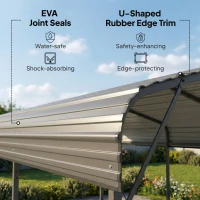 Outsunny 10 x 15FT Metal Carport, Heavy-Duty Carport Canopy with Reinforced Frame & Galvanized Steel Roof, Dark Grey(m-5)