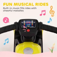 Qaba Balance Bike with Music and Wide Tires Baby Balance Bike for Toddlers 1-3 Years Green(m-5)