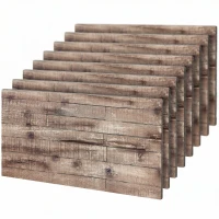 HOMCOM 8-Pack 3D Faux Wood Wall Panels, Lightweight Polyurethane Panels for Interior and Exterior Accent Walls, Gray Wood Grain(m-1)