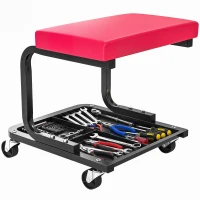 HOMCOM Rolling Mechanic Stool, 300 LBS Capacity Garage Stool with 2" Wheels, 360° Swivel Creeper Seat for Home Car Auto(m-13)