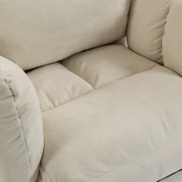 HOMCOM Office Chair with Foot Rest, Ergonomic Reclining Computer Gaming Chair with Snow Flannel Fabric, Thick Cushion, Cream(m-9)