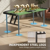 Soozier Poker Table Foldable, 72" Portable Casino Blackjack Table for 8 Players with Felt Surface, Cup Holders, Green(m-5)
