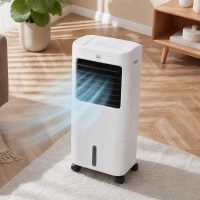 HOMCOM Cooling Fan for Bedroom with Ice Pack, Tower Fan with Remote Control, 3 Modes, 3 Speeds, 7.5H Timer, White(m-1)