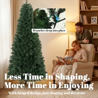 HOMCOM 7.5 ft Artificial Christmas Tree, Norway Spruce Tree, Hinged Xmas Tree with Metal Stand(m-6)
