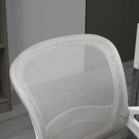 HOMCOM Swivel Mid Back Computer Desk Chair, Ergonomic Mesh Office Chair with Rocking Function, Rolling Wheels, Gray(m-9)