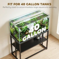 PawHut 40 Gallon Fish Tank Stand, Heavy Duty Aquarium Stand with Storage Shelf, Adjustable Feet, 36.6" L x 18.5" W x 29.9" H(m-6)