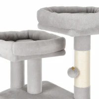 PawHut 79" Tall Cat Tree for Indoor Large Cats Adult with Split Baseboard, 2 Cat Condos, 2 Beds, 5 Sisal Scratching Posts(m-9)
