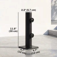Outsunny Deck Mount Umbrella Holder, Outdoor Umbrella Base Stand for Deck, Dock, Patios Garden, Pontoon, Black(m-3)