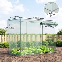 Outsunny 6.5 x 3.3ft Crop Cage, Garden Plant Protector with Single Zippered Door, Storage Bag and Ground Stakes, Green(m-3)