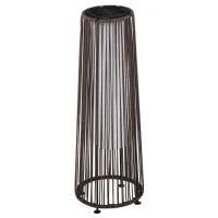 Outsunny Wicker Solar Floor Lamp, Decorative Outdoor Lamp with Auto On/Off LED Light, IP44 for Patio, Porch, Pathway, Brown(m-9)