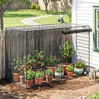 Outsunny 6 x 3ft Crop Cages for Garden, Plant Protectors from Animals, Storage Bag and 6 Ground Stakes, Black(m-8)