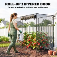 Outsunny 6 x 3ft Crop Cages for Garden, Plant Protectors from Animals, Storage Bag and 6 Ground Stakes, Black(m-6)