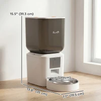 PawHut Automatic Cat Feeder, 2.4G WiFi, Smart APP Control 8L Pet Feeder Dispenser 1-10 Meals with 10s Meal Call Back(m-3)