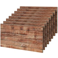 HOMCOM 8-Pack 3D Faux Wood Wall Panels, Lightweight Polyurethane Panels for Interior and Exterior Accent Walls, Brown(m-1)