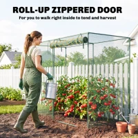 Outsunny 6 x 3ft Crop Cages for Garden, Plant Protectors from Animals, Two Zippered Doors, Storage Bag, 6 Ground Stakes, Green(m-6)