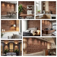 HOMCOM 8-Pack 3D Faux Wood Wall Panels, Lightweight Polyurethane Panels for Interior and Exterior Accent Walls, Brown(m-10)