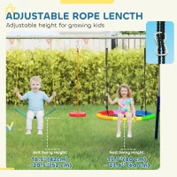 Qaba 5-in-1 Kids Swing Set with Slide, Swings and Glider for Backyard, 770lbs Capacity, for Ages 3-8, Multicolour(m-6)