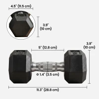 Soozier Rubber Dumbbells Weight Set, Total 30lbs Dumbbell Hand Weight for Body Fitness Training for Home Office Gym, 2 x 15lbs(m-3)