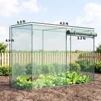 Outsunny 6 x 3ft Crop Cages for Garden, Plant Protectors from Animals, Two Zippered Doors, Storage Bag, 6 Ground Stakes, Green(m-3)