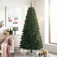HOMCOM 7.5 ft Artificial Christmas Tree, Norway Spruce Tree, Hinged Xmas Tree with Metal Stand(m-10)