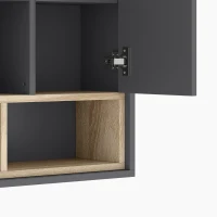 HOMCOM Wall Mounted Bathroom Medicine Cabinet with Mirror and Shelves, Grey(m-10)