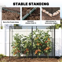 Outsunny 6 x 3ft Crop Cages for Garden, Plant Protectors from Animals, Storage Bag and 6 Ground Stakes, Black(m-7)