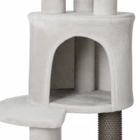 PawHut 79" Tall Cat Tree for Indoor Large Cats Adult with Split Baseboard, 2 Cat Condos, 2 Beds, 5 Sisal Scratching Posts(m-10)