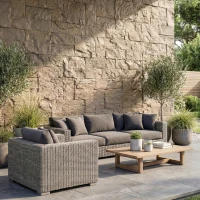 HOMCOM 8-Pack 3D Faux Stone Wall Panels, Lightweight Polyurethane Panels for Interior and Exterior Accent Walls, Beige(m-9)