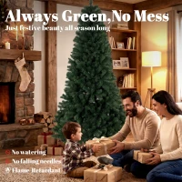 HOMCOM 7.5 ft Artificial Christmas Tree, Norway Spruce Tree, Hinged Xmas Tree with Metal Stand(m-4)