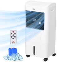 HOMCOM Cooling Fan for Bedroom with Ice Pack, Tower Fan with Remote Control, 3 Modes, 3 Speeds, 7.5H Timer, White(m-2)