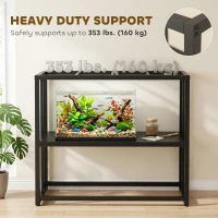 PawHut 40 Gallon Fish Tank Stand, Heavy Duty Aquarium Stand with Storage Shelf, Adjustable Feet, 36.6" L x 18.5" W x 29.9" H(m-4)