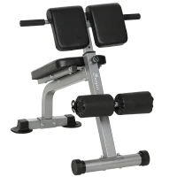 Soozier Roman Chair Back Extension Machine, Height Adjustable Hyperextension Bench, 38" x 26.8" x 27.2–43.3", Silver Tone(m-2)