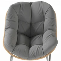 Outsunny Indoor Outdoor Papasan Rocking Chair, Oversized Rocking Egg Chair with Cushion for Garden, Patio, Grey(m-9)