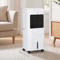 HOMCOM Cooling Fan for Bedroom with Ice Pack, Tower Fan with Remote Control, 3 Modes, 3 Speeds, 7.5H Timer, White(m-3)