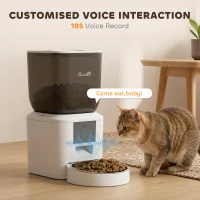 PawHut Automatic Cat Feeder, 2.4G WiFi, Smart APP Control 8L Pet Feeder Dispenser 1-10 Meals with 10s Meal Call Back(m-5)