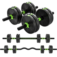 Soozier Adjustable Dumbbell Set, 3 in 1 Weights Dumbbells Set for Home Gym, 33lb Free Weights with Connector and Non-Slip Grip(m-9)