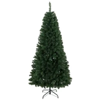 HOMCOM 7.5 ft Artificial Christmas Tree, Norway Spruce Tree, Hinged Xmas Tree with Metal Stand(m-1)
