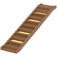 PawHut Foldable Dog Car Ramp, Dog Ramp with Anti-Slip Steps, Pet Stairs for Senior Pets to Access Cars and High Beds, Brown(m-2)