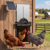 PawHut 2K HD AI Camera Automatic Chicken Coop Door with APP, WiFi Solar Powered with 5200 mAh Large Battery, Alarm Driver(m-1)